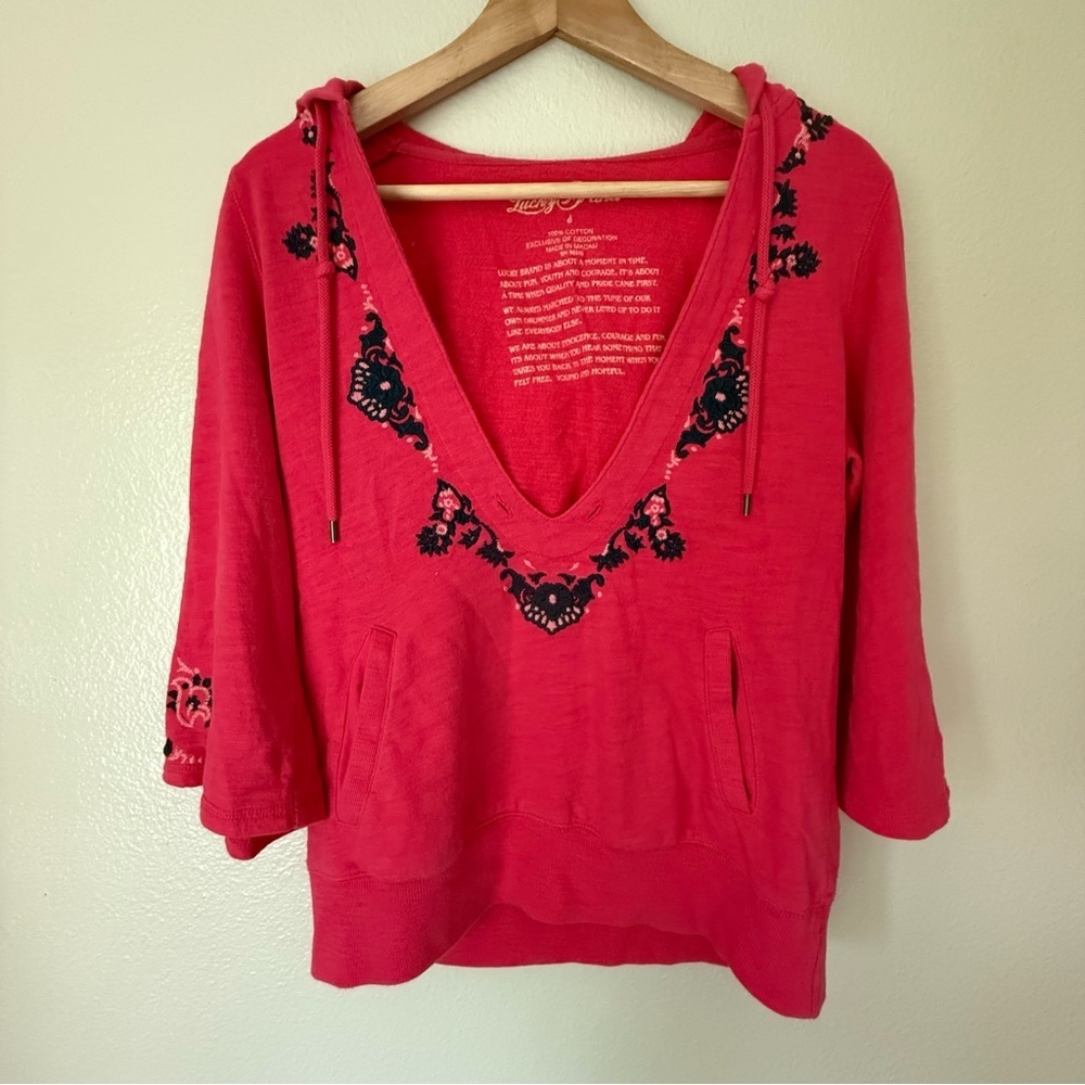 Lucky Brand Embroidered Hoodie